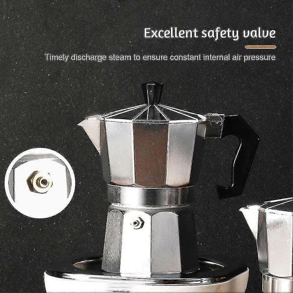 Aluminium/rustfrit stål espressokande til kogeplade, multifunktionelle mokakander Aluminium Aluminum 100Ml