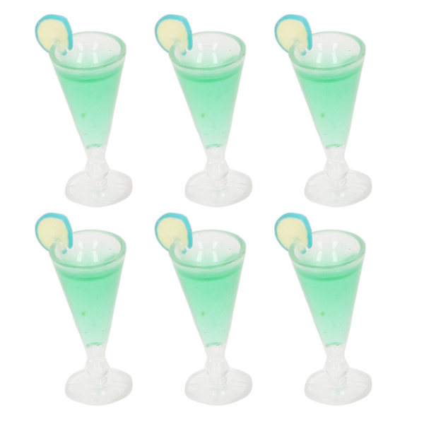 20 kpl nukkekodin cocktail-laseja simulointi elämän kohtaus 1/12 mittakaava mini cocktail-lasit lelu nukkekoti sisustus vihreä