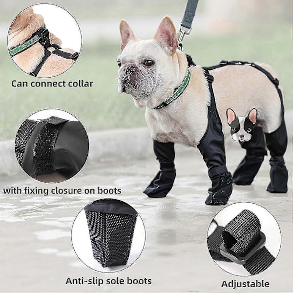 Vinter Hundskor Halkfria, Vattentäta Hundskor Med Extra Rem, Hundskor Med Robust Gummisula, Anti-fall Hund Vandringsskor Llwl TA S