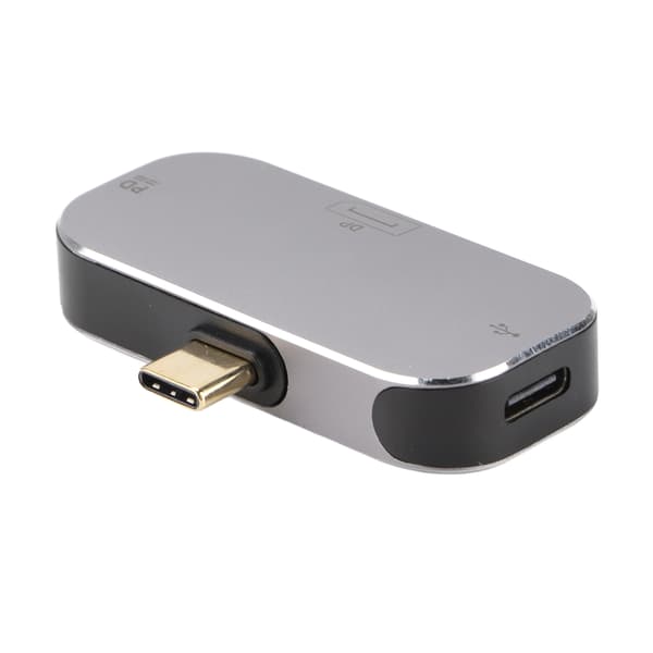Dokkingstasjon Multifunksjonell 3 i 1 Type C hann til DP 2 Type C hunn USB C-hub for Windows for Android for OS X