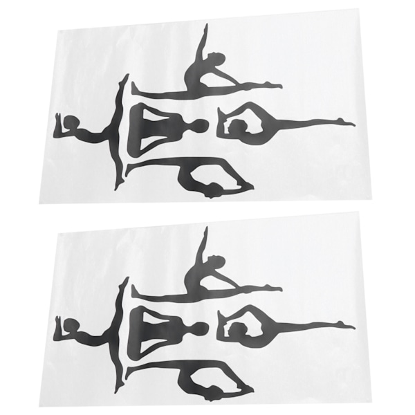 2Set Yoga Pose Wall Sticker Pattern Art Mural Decoration for Living Room Bedroom Study