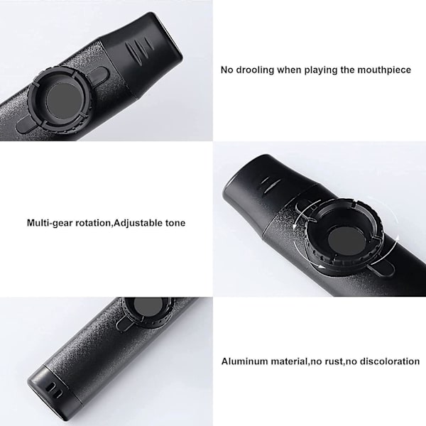 Fargerik Metall Kazoo for Barn Musikkinstrumenter - Justerbar Tone, Perfekt for Fløyte Membraner, Gitar, Ukulele, Fiolin og Piano Keyboard