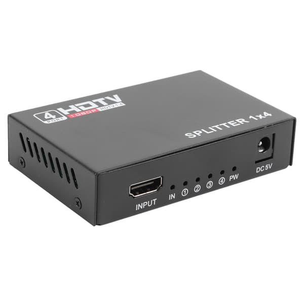 Video Splitter 1 ind 4 ud 1080P Understøttet Plug and Play USB Strøm Legering Kabinet HD Splitter til Stationær Computer