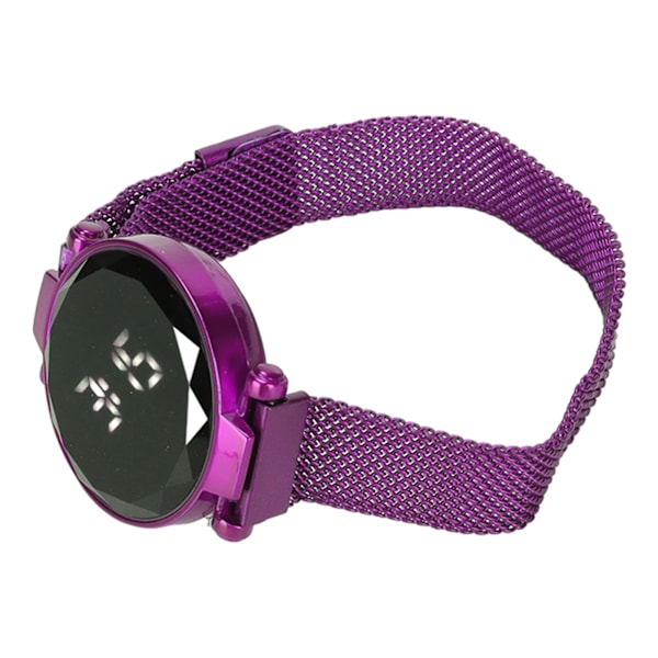Kvinnor LED- watch LED-pekskärm Stor skärm Hållbar legering Modedesign Digital LED- watch för flickor Kvinnor Vuxen Lila