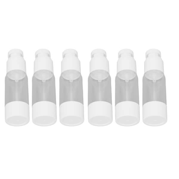 6 st Kosmetiska Flaskor Plast Press Typ Vakuum Transparent Återfyllningsbar Behållare 30ml