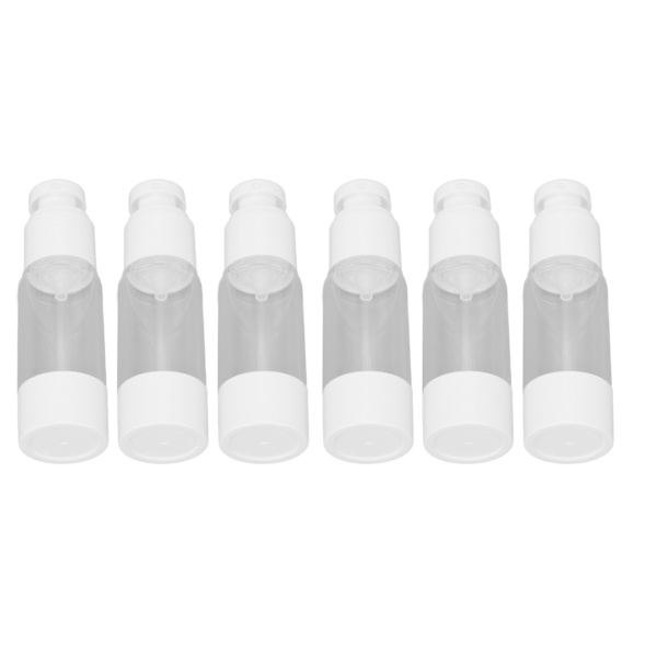 6st Kosmetiska flaskor Plastpresstyp Vakuumtransparent påfyllningsbar behållare 30ml
