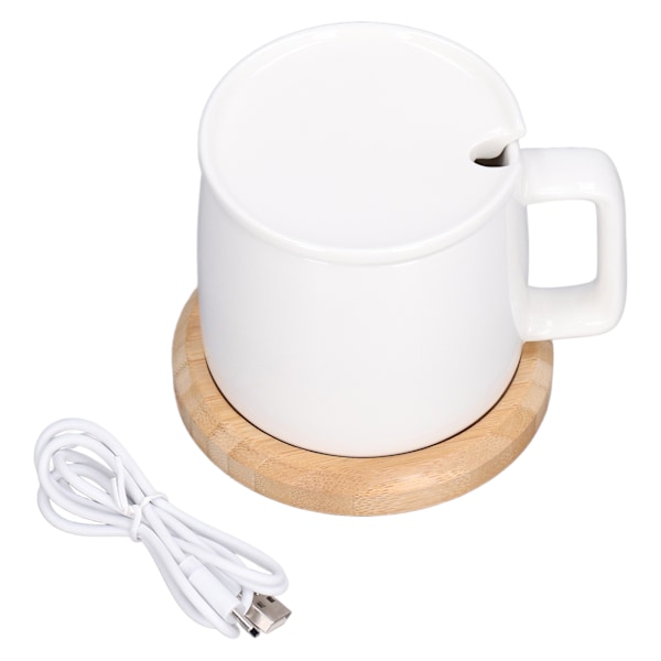 200 ml kaffekoppvarmer 55 ℃ konstant temperatur melkekoppvarmer USB-drevet hvit koppvarmebase