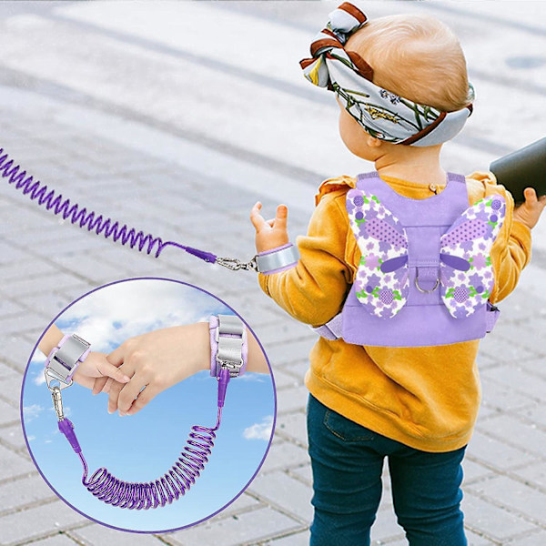 Lilla Toddler Sele med Anti-Lost Håndleddslenke Søt Butterfly Design for Kids Walking Assistant