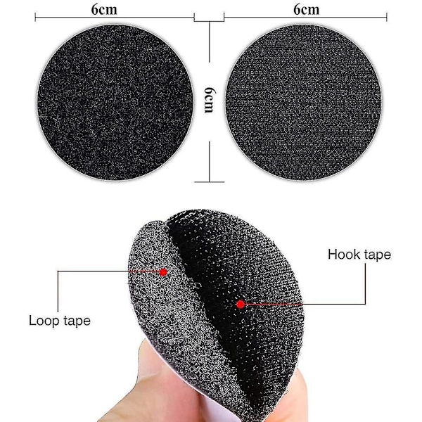 Super stærk dobbeltsidet genanvendelig velcro-tape - 60 stk.