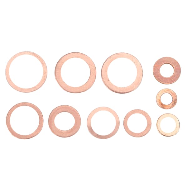 200 st Röda Kopparpackningar O-ring Packning Tätningsring Bricka Platt Tätningsring