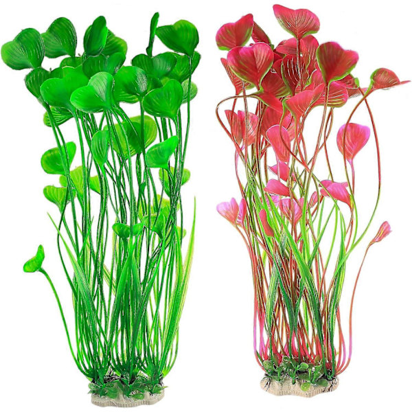 Kunstige Akvarieplanter, 2 stk. Akvarium Vandplanter Dekorationer, Plast Akvarie Vandplante