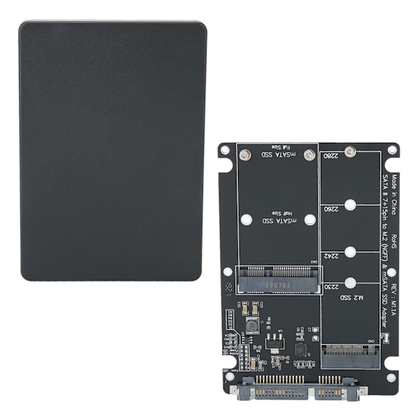 Kova levykotelo musta ABS SSD 2 in 1 M.2 B Key MSATA SATA 3.0 tietokoneen lisävarusteet