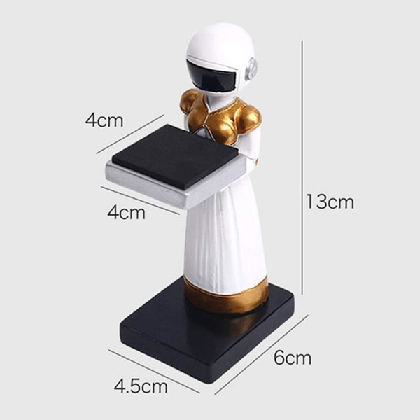 Resin statue stativ visningsstativ for oppbevaring av klokkesmykker, skrivebordsdekorasjon til hjemmekontor - hvit (1 stk)