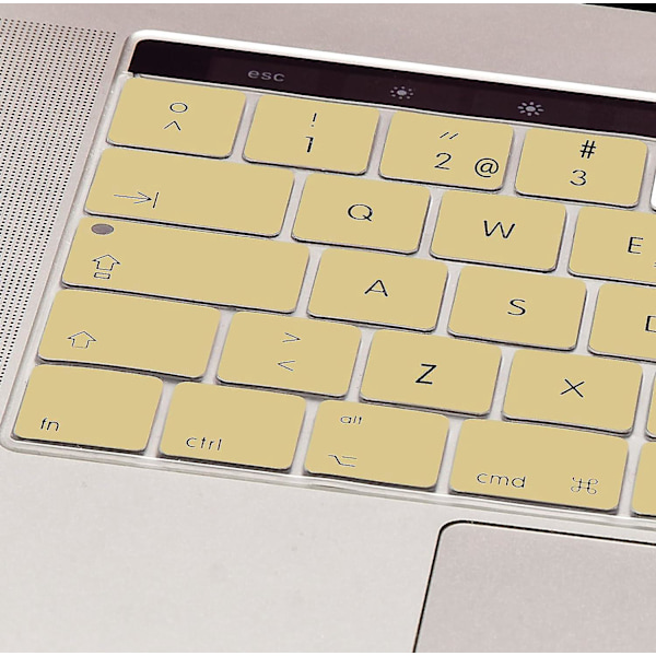 Guld - Mygadget tangentbordsskydd för Apple MacBook Pro 13\" och 15\" Touch Bar - Silikon tangentbordsskydd - Ultratunt underlägg