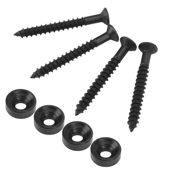 4 sæt guitarhals samlingsbøsning sæt metal ferrule bolt med skrue tilbehør til elektrisk bas sort