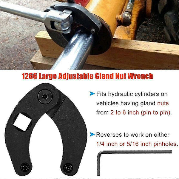 Justerbar mutterdragare 1266 +7463 Spanner Verktygsset kompatibelt med hydraulcylindrar på kompaktlastare