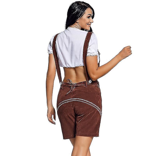 Perinteinen saksalainen Oktoberfestin asu naisille - Alppityylinen olkaimihousut juhla-asu 185cm