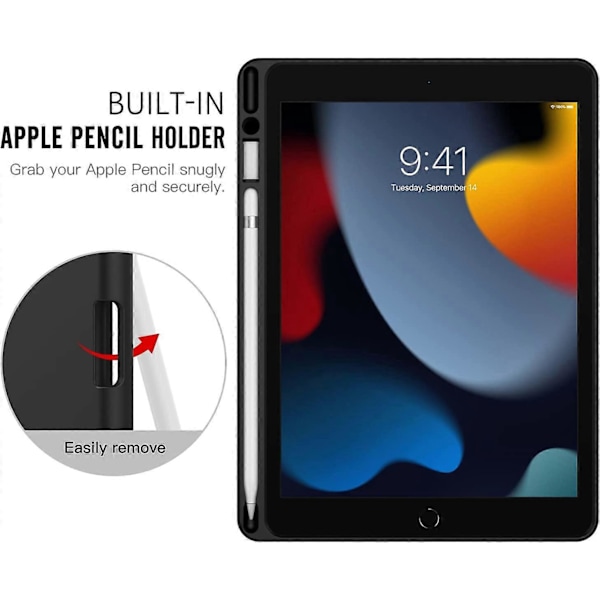 Apple iPad 10.2 2021/2020/2019 Slim fit tri-fold fodral - Svart
