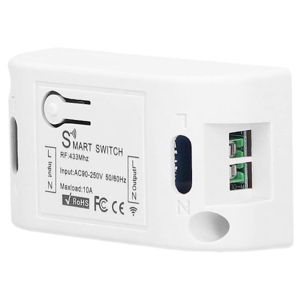 Trådløs fjernkontrollbryter mottaker 1CH relékontroller for hjem hotell lampe 90‑250V