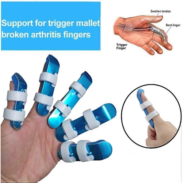 5 stk. Fingerskinne Metal Brækket Finger Støtte Bar Finger Stabilisator Egnet til voksne
