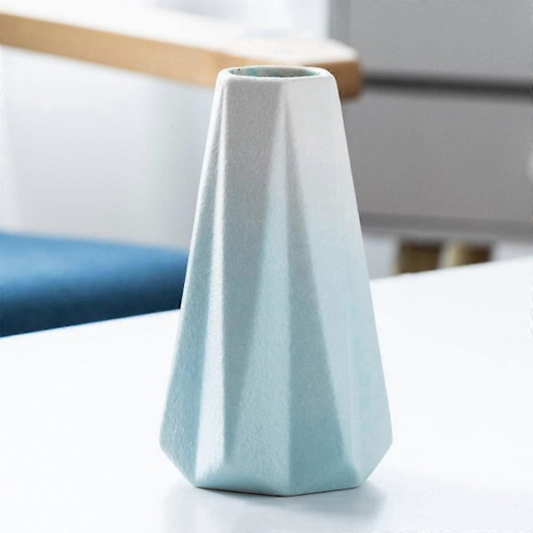 Moderne Stilig Geometrisk Porselen Keramisk Vase for Stue, Kjøkken, Bord, Hjem, Kontor