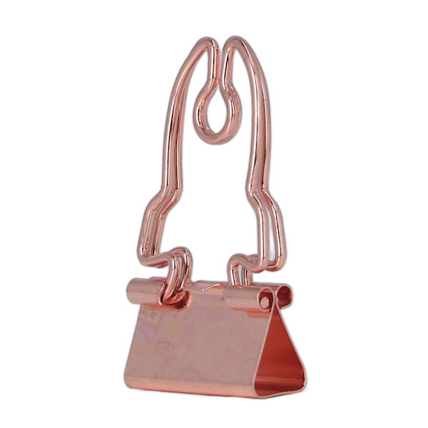 30 kpl Binder Clips Cute Rose Gold Horn Pattern Handle Metal Small Binder Clips Office File Clips With Storage Box