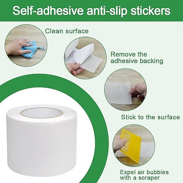 Skridsikker Tape 10cm*10m, Transparent Trappe Skridsikker Tape Klæbende Skridsikker Tape Vandtæt Transparent Skridsikker Tape til Trapper, Sh
