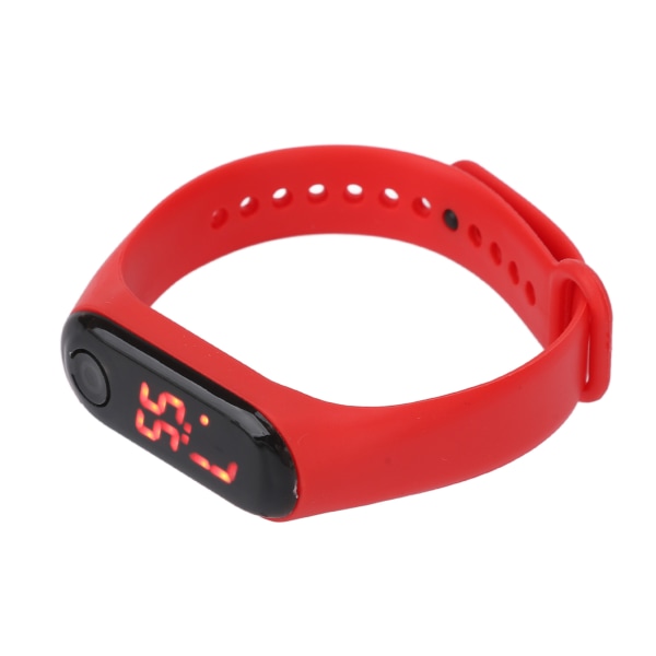 Mini Barn Elektronisk Watch Röd LED Enkel Student Sport Elektronisk Watch med Silikon Watch Band Röd