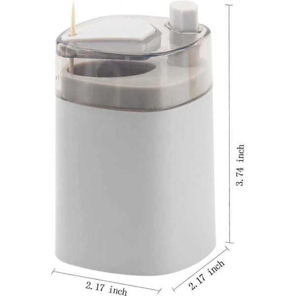Automatisk Pop-Up Tandpetare Dispenser, Tandpetare Förvaringslåda (Grå)