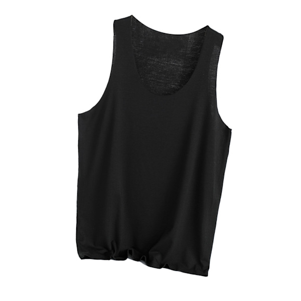 Mænds ærmeløse skjorter Sømløst design Bred skulder Blød Åndbar Stilfuld Hudvenlig Mænd Tank Top til sport Sort XXL