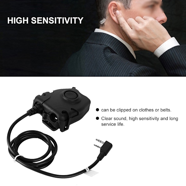 K Head Military Waterproof PTT Adapter Walkie Talkie Microphone Headset Kuulokkeet