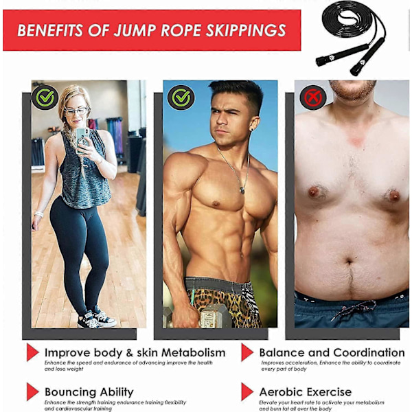 Justerbart hopprep Speed Rope Blå för Boxträning Hopprep för Män och Kvinnor Fitness Skolspel för Barn Utomhusaktiviteter