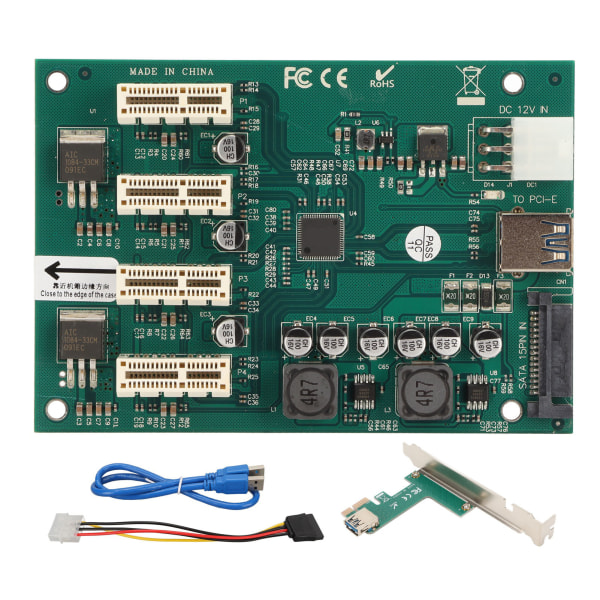 PCI E X1 till 4xPCI E X1 Adapter Card Plug and Play PCB PCI E X1 Adapter Card för Windows för Linux