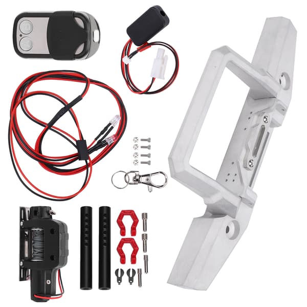 RC frontkofanger med spiltilbehørssæt, passer til SCX10/TRX4 1/10 RC bilmodel, sølv
