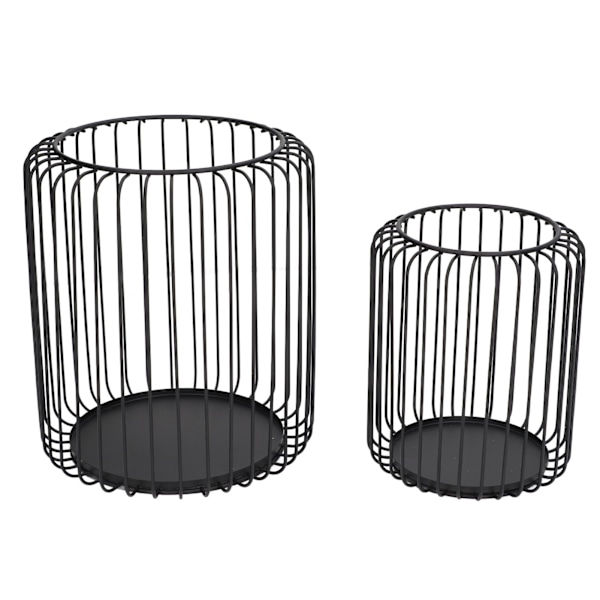 Burfågel Ljusstake Set Matt Svart Metall Cylinder Modern Enkel Fågelbur Ljus Hållare för Café Matsal Bord Mantels