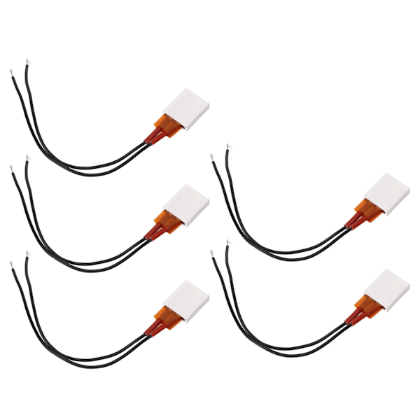 5 stk PTC varmeplade keramisk termostatisk aluminium PTC varmeelement 70℃ sort kabel 12V