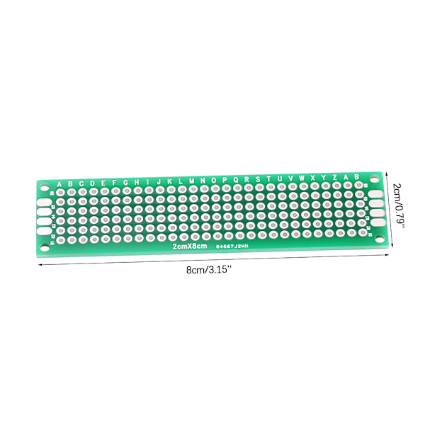 10 stk. 2cm x 8cm Dobbeltsidig Prototyping DIY Lodding Universell PCB Kretskort