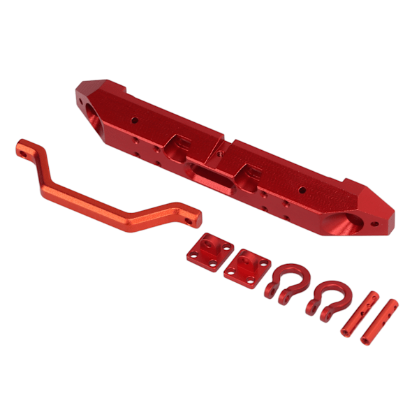 RC Front Bumper og Lyssett Aluminium Alloy Simulering for AXIAL SCX24 1/24 RC Bil CrawlerRød