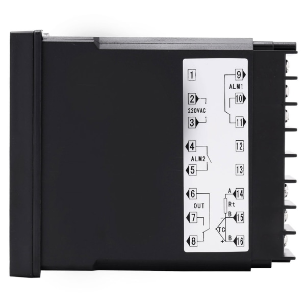 1 PC Digital Panel 10A AC 220V Intelligent Temperatur Controller Relæudgang med Clips Sort