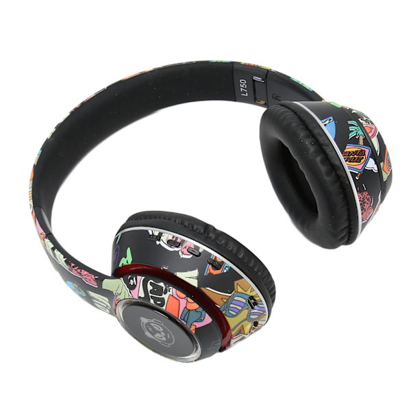 L750 Graffiti Bluetooth-headset med RGB-lampe, støtte for minnekort, LINEIN-modus, trådløst headset med mikrofon for PC bærbar PC