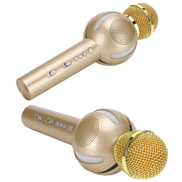 Multifunktionel Bluetooth trådløs mikrofon til telefon til karaoke (gylden)