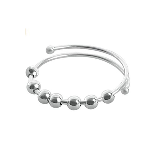 Fidget Ring Åbent Design Justerbar Fingerring i Rustfrit Stål Tilbehør til Mænd Kvinder