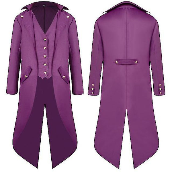 Keskiaikainen Retro Tuxedo Punk Miesten Asuste Purppuralla