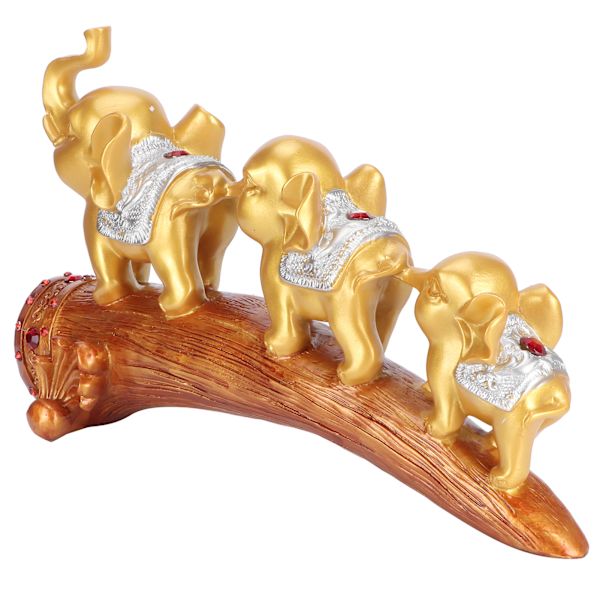 Elefant Statue Skulptur Innovativ Syntetisk Resin Ornamenter Desktop Møblering Guld