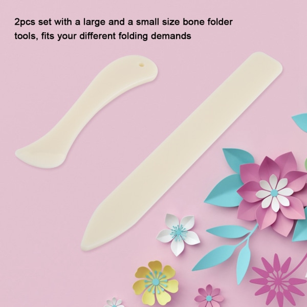 2 STK/sett White Bone Folder Papir Creaser Tool Scoring Folding Krøllekanter