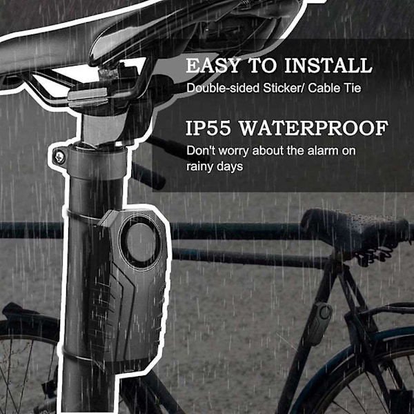 Trådlöst Dörr- och Fönsterlarm 105db Hög Ljud Starkt Ljus Enkel Installation 2 Larmsystem 2 Fjärrkontroller Ingår