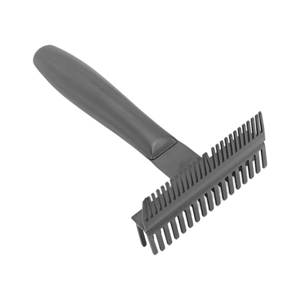 Hunde Grooming Kam Multifunksjonell Fjerner Hår Grundig Hul Kjerne Håndtak Rustfritt Stål Pet Kam for Pet Deshedding Dematting Bad Massasje Svart