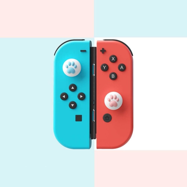 4 stk (Pink with Blue)-Smart Thumb Grip Caps til Nintendo