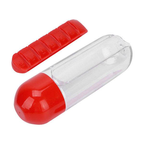 2 i 1 medicin förvaringsvattenflaska Daglig case Organizer Medicin Reseförvaringskopp