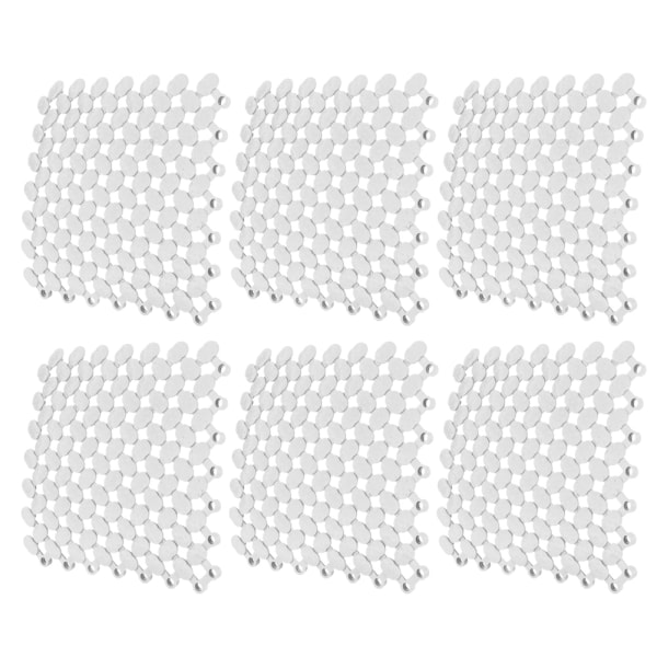 6 st 20x20cm halkfria sammanflätade golvmattor för kök badrum dusch pool balkong (vit)